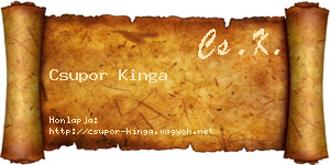 Csupor Kinga névjegykártya